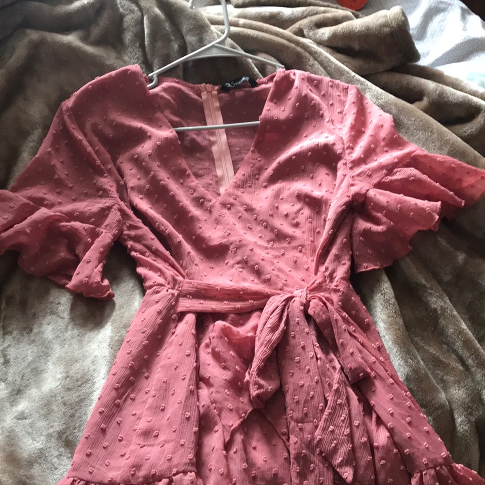 Ruffled wrap dress